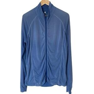 SOLBARI Men's 50 Sun Protective Essential Full Zip Jacket in Blue, Size Large